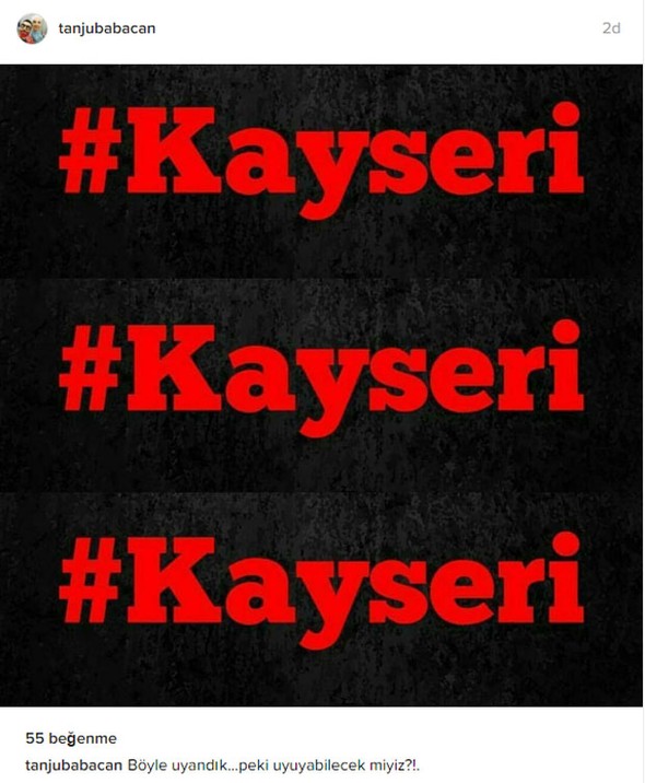 Kayseri'deki patlamaya ünlülerden tepki